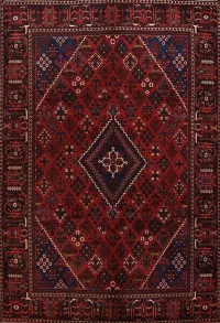 Red Geometric Joshaghan Persian Area Rug 7x10