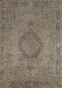 Distressed Wool Tabriz Persian Area Rug 10x13