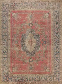 Geometric Wool Tabriz Persian Area Rug 9x12