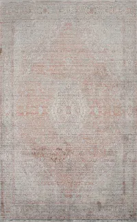Ornate Vintage Look Rug 5x7 with Soft Hues and Detailed Patterns