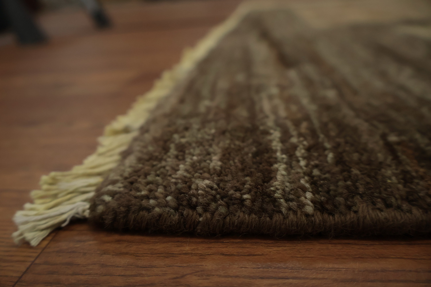 Neutral Tone Modern Gabbeh Area Rug 6x8 with Geometric Shapes