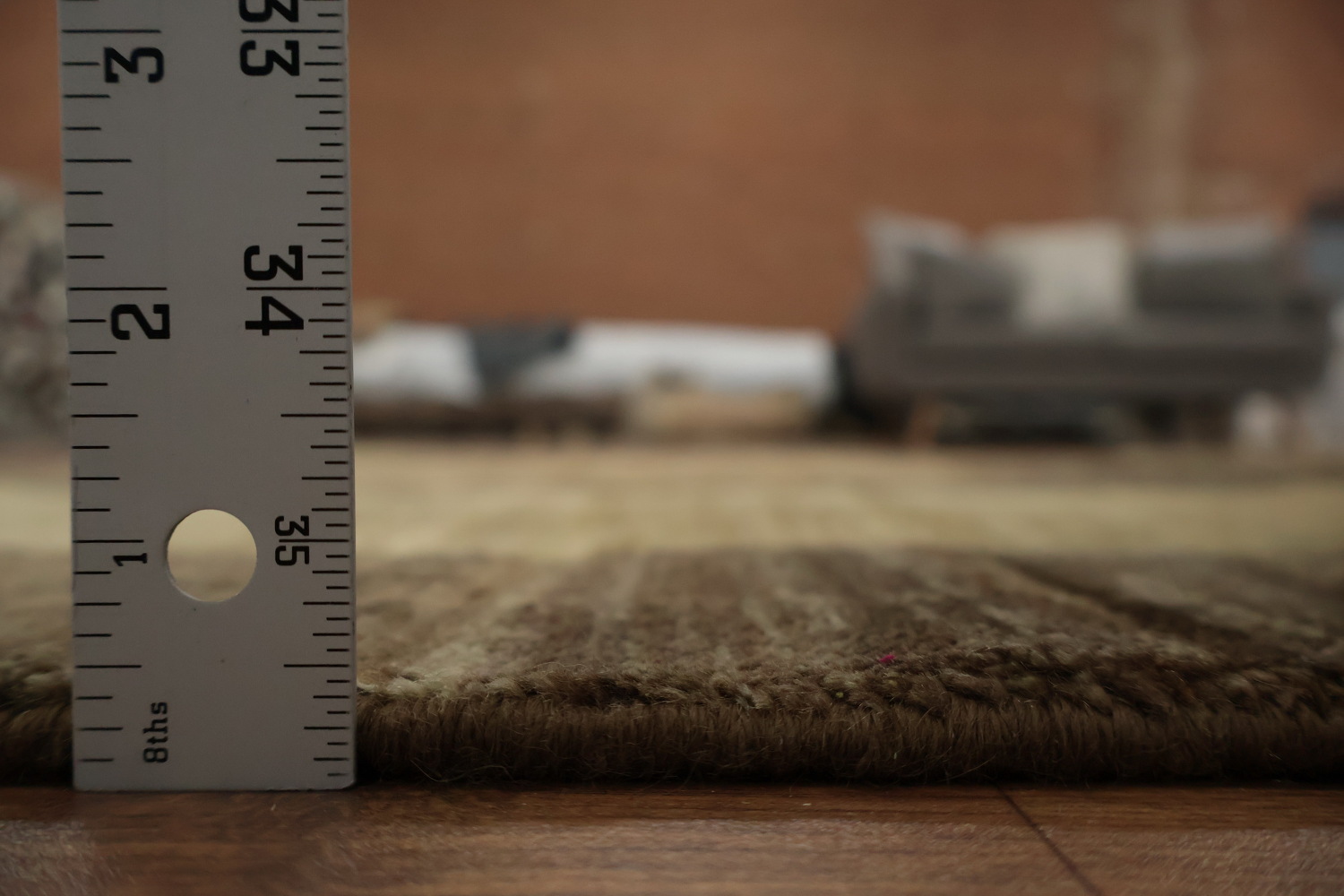 Neutral Tone Modern Gabbeh Area Rug 6x8 with Geometric Shapes