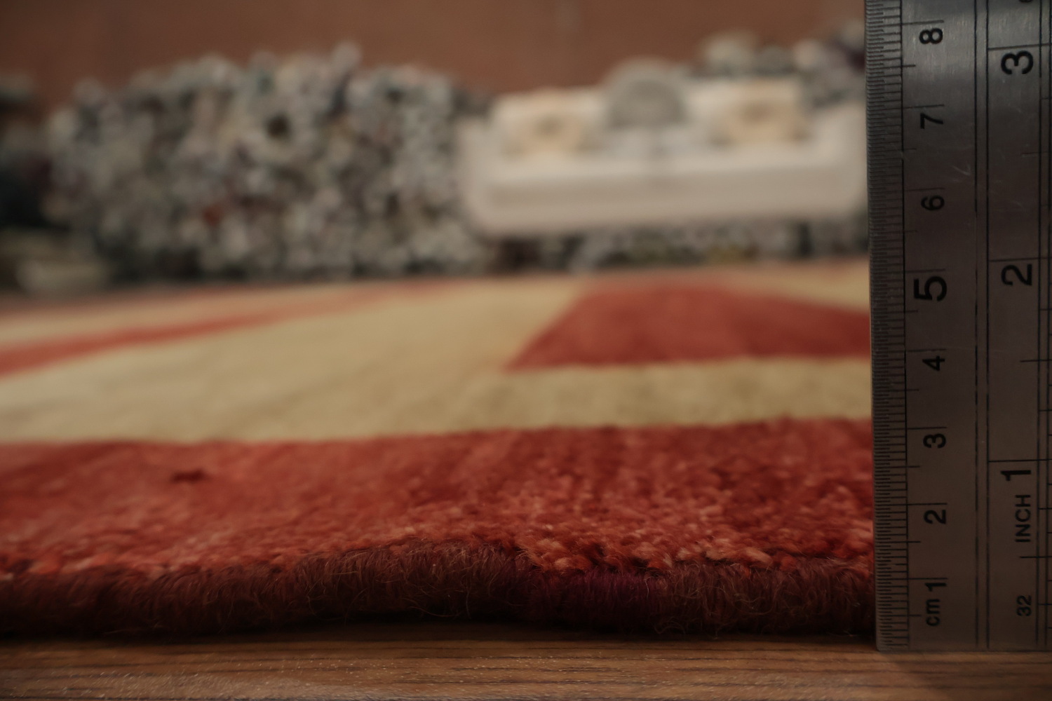 Geometric Gabbeh Vegetable Dye Area Rug 6x8 with Maze-like Design