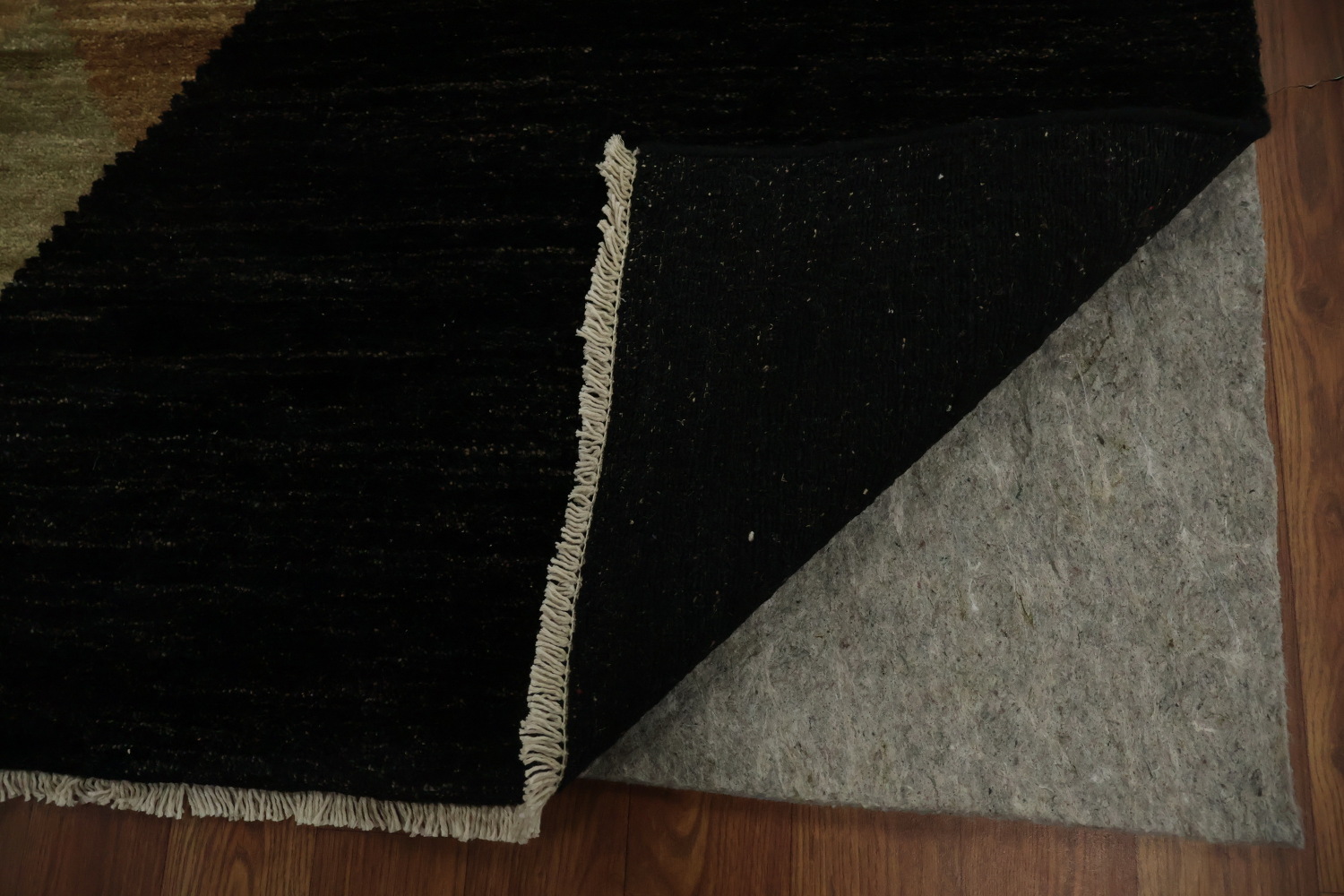 Bold Diamond Motif in Luxurious Black Gabbeh Area Rug 6x8