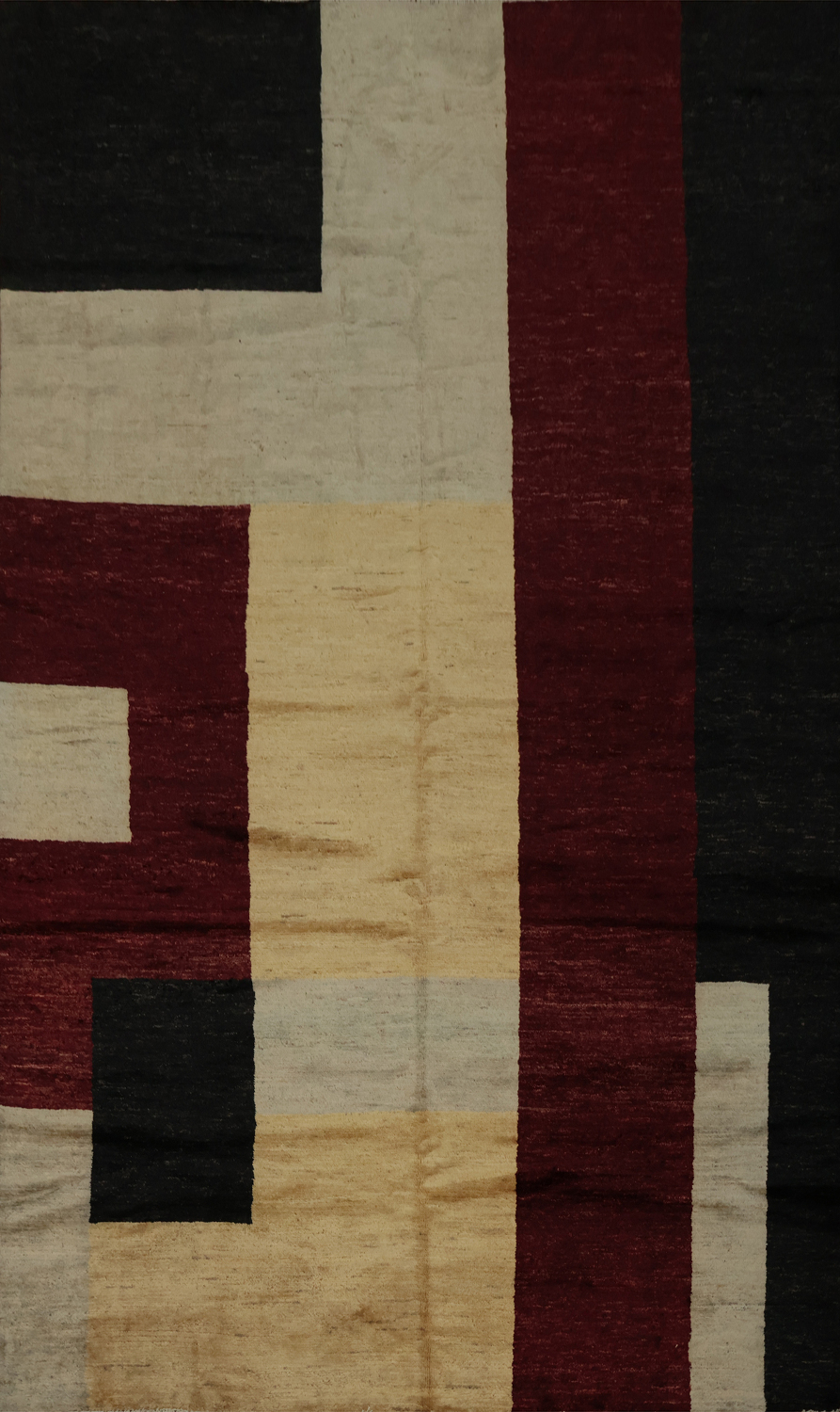Contemporary Chic Minimalist Vegetable Dye Gabbeh Area Rug 7x9