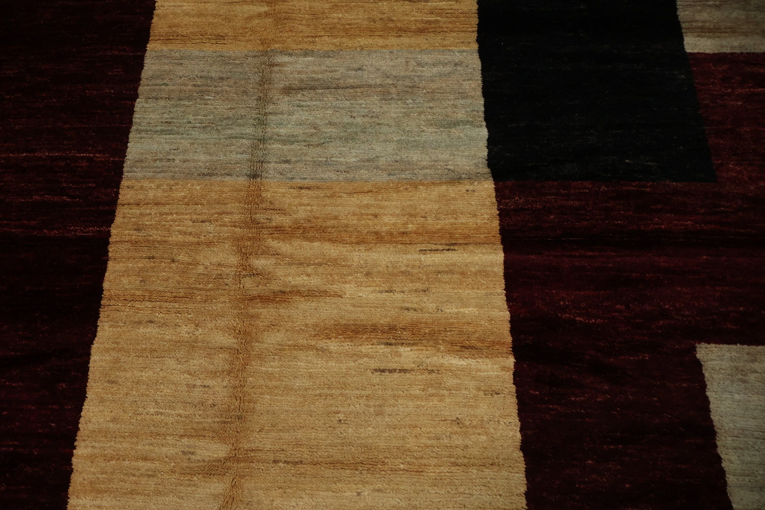 Contemporary Chic Minimalist Vegetable Dye Gabbeh Area Rug 7x9