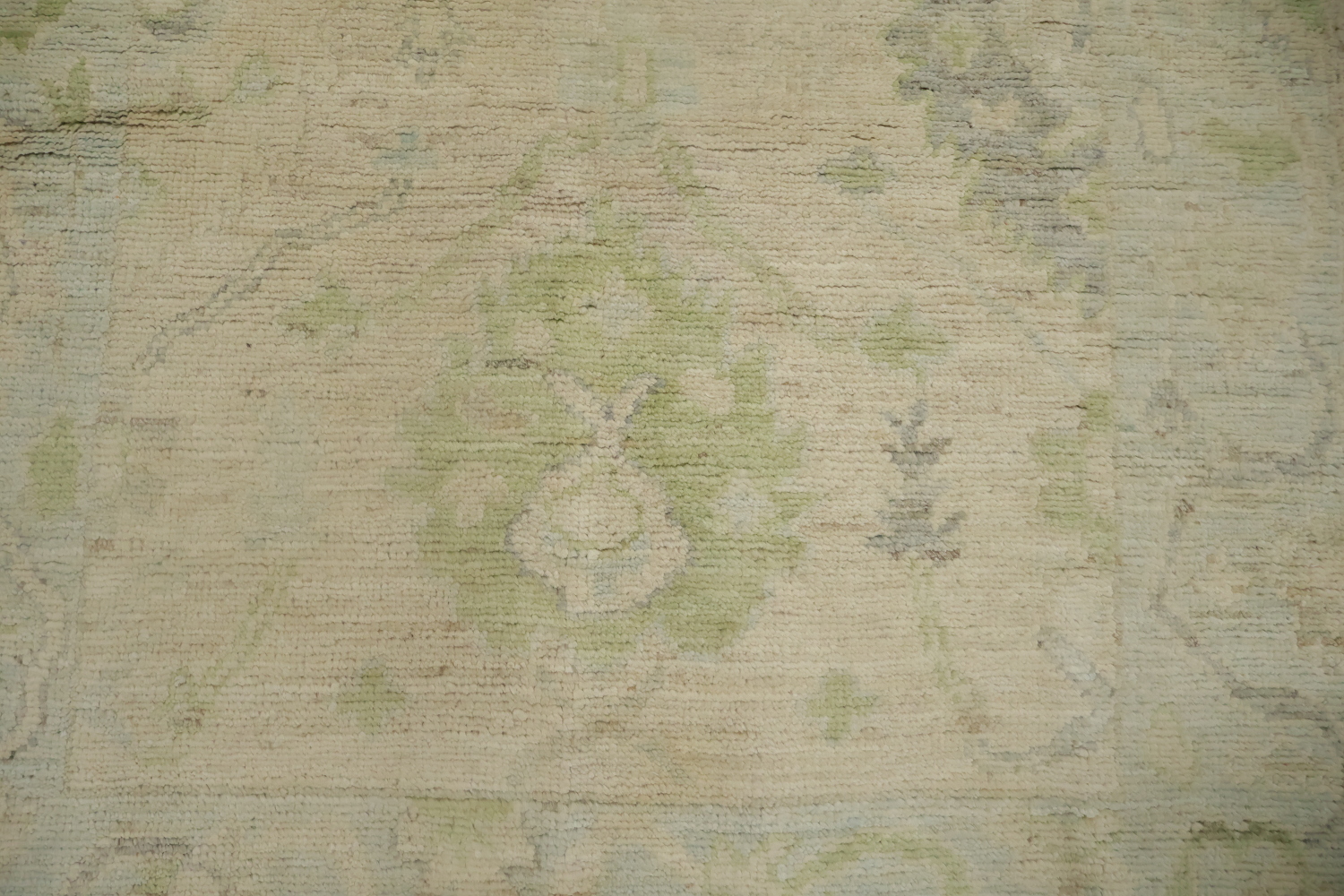 Floral Oushak Vegetable Dye Runner Rug 3x10