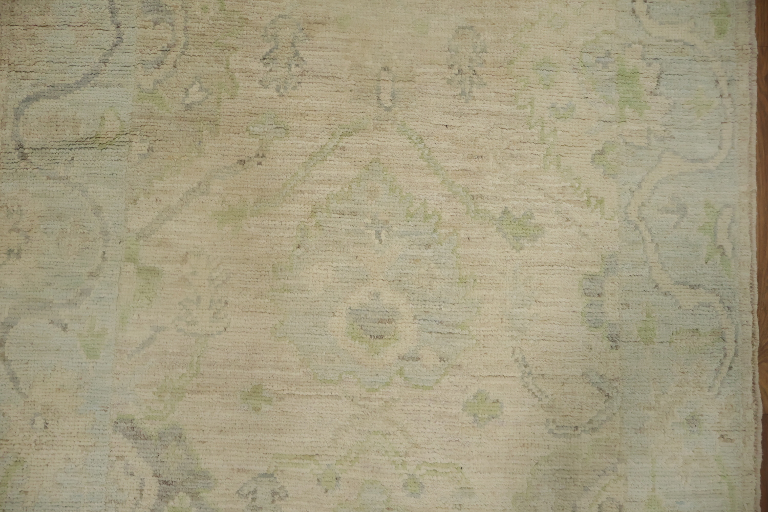 Floral Oushak Vegetable Dye Runner Rug 3x10