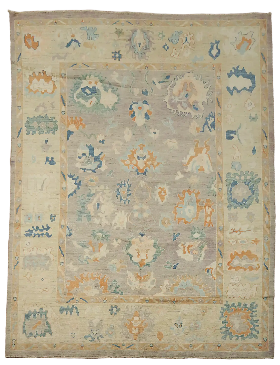 Vegetable Dye Oushak Turkish Area Rug 9x12