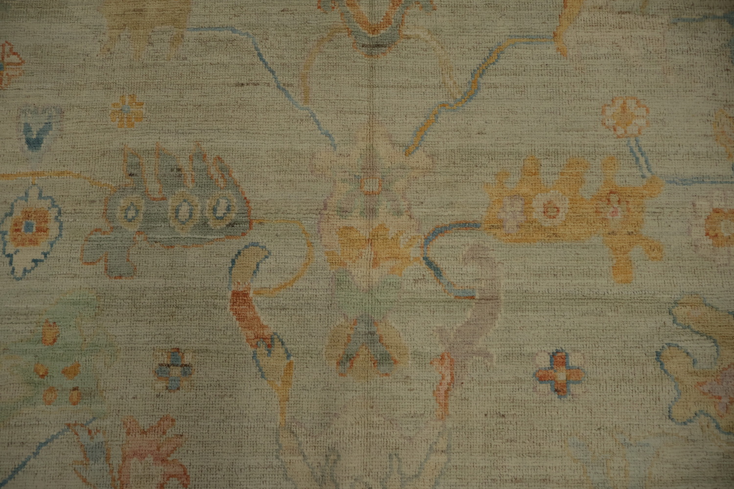 Traditional Style Oushak Area Rug 9x12 with a Harmony of Gentle Shades