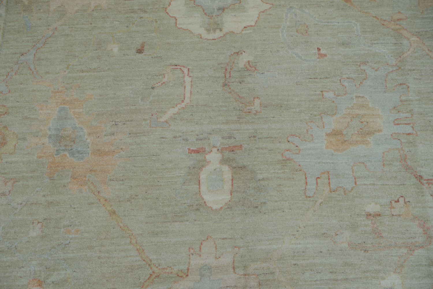 Floral Oushak Vegetable Dye Area Rug 9x12