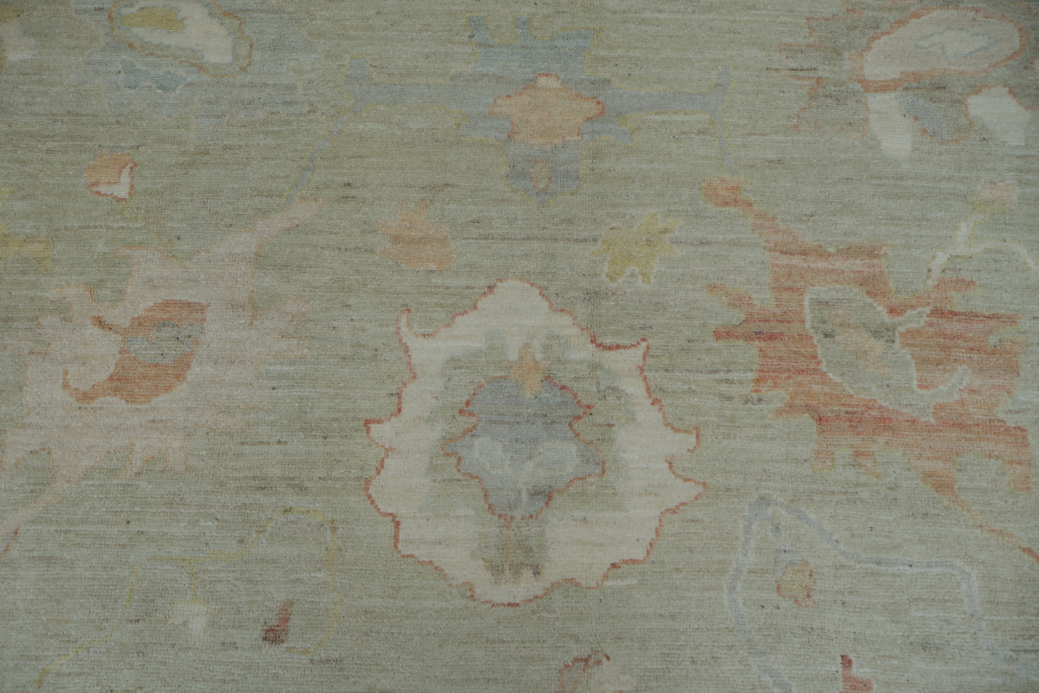 Floral Oushak Vegetable Dye Area Rug 9x12