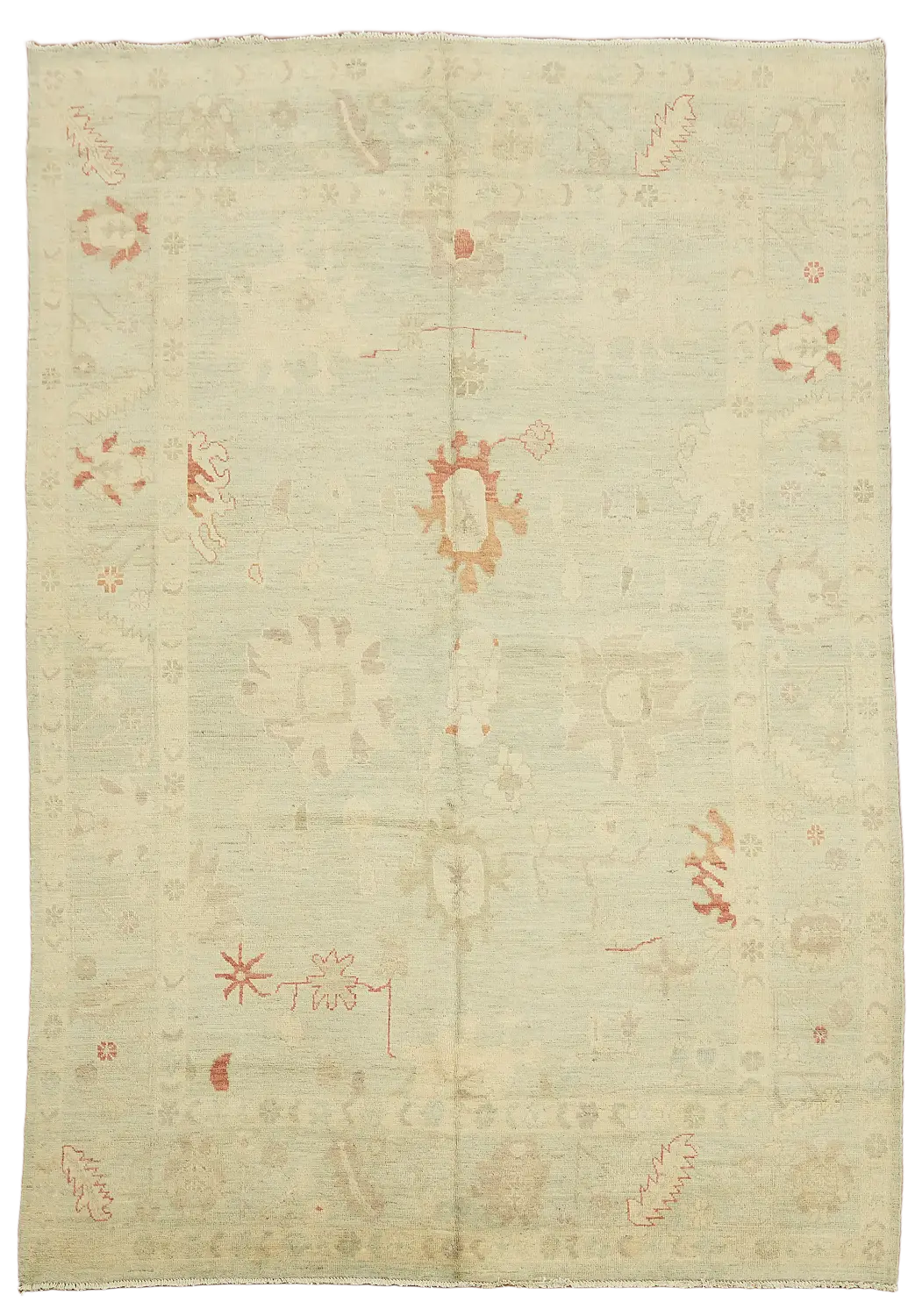 Vegetable Dye Oushak Turkish Wool Area Rug 9x13
