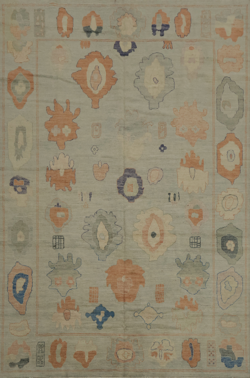 Transform Your Space with This Oushak Vegetable Dye Area Rug 9x12