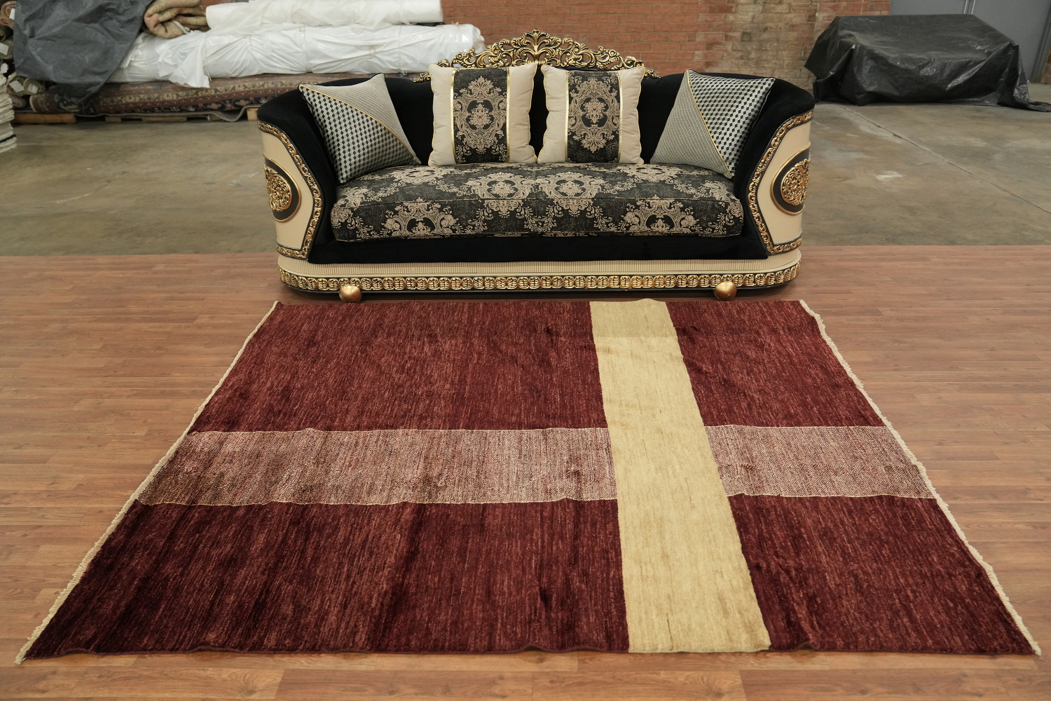 Vegetable Dye Gabbeh Modern Area Rug 7x8