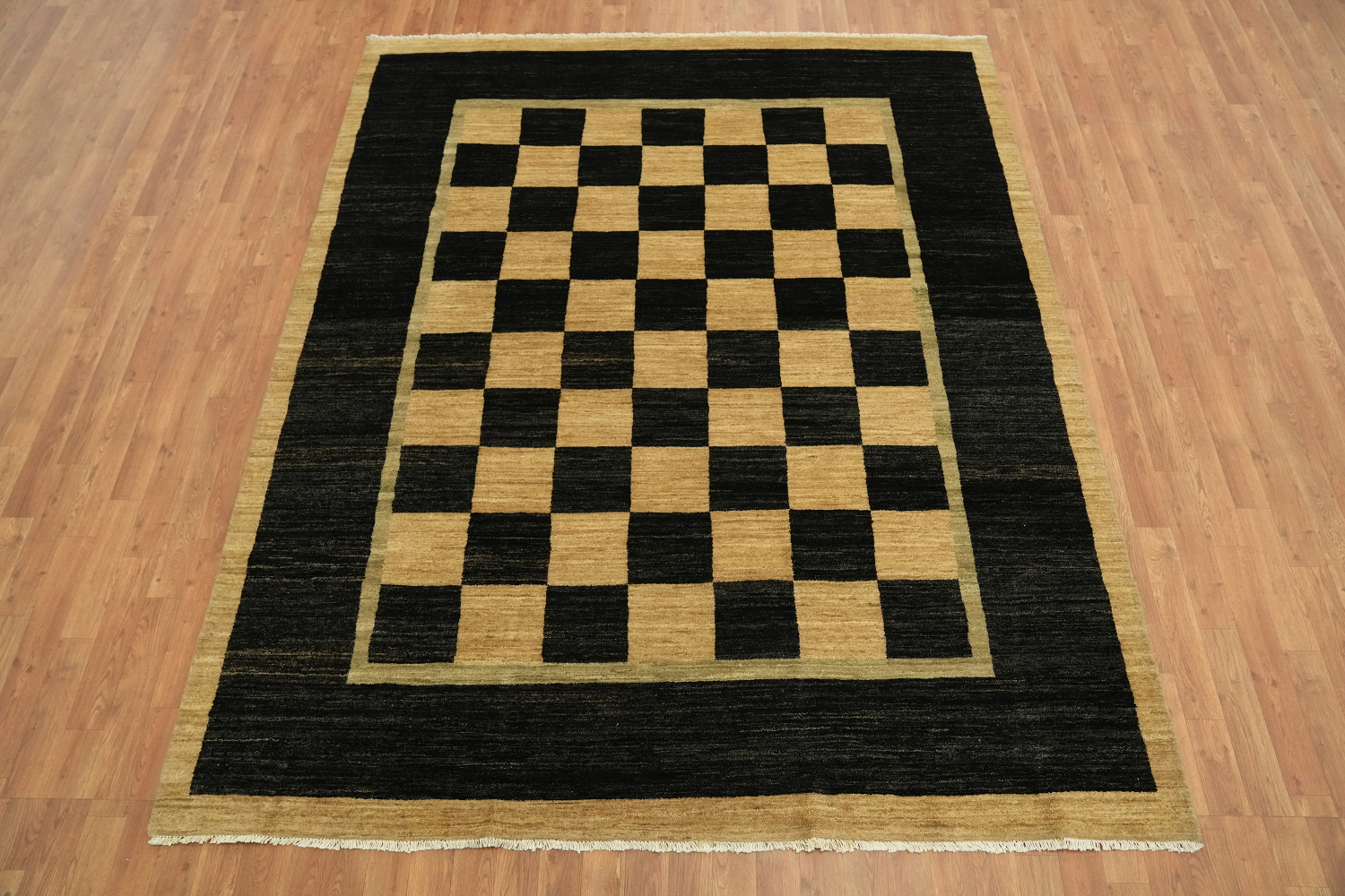 Checkered Gabbeh Modern Area Rug 6x8