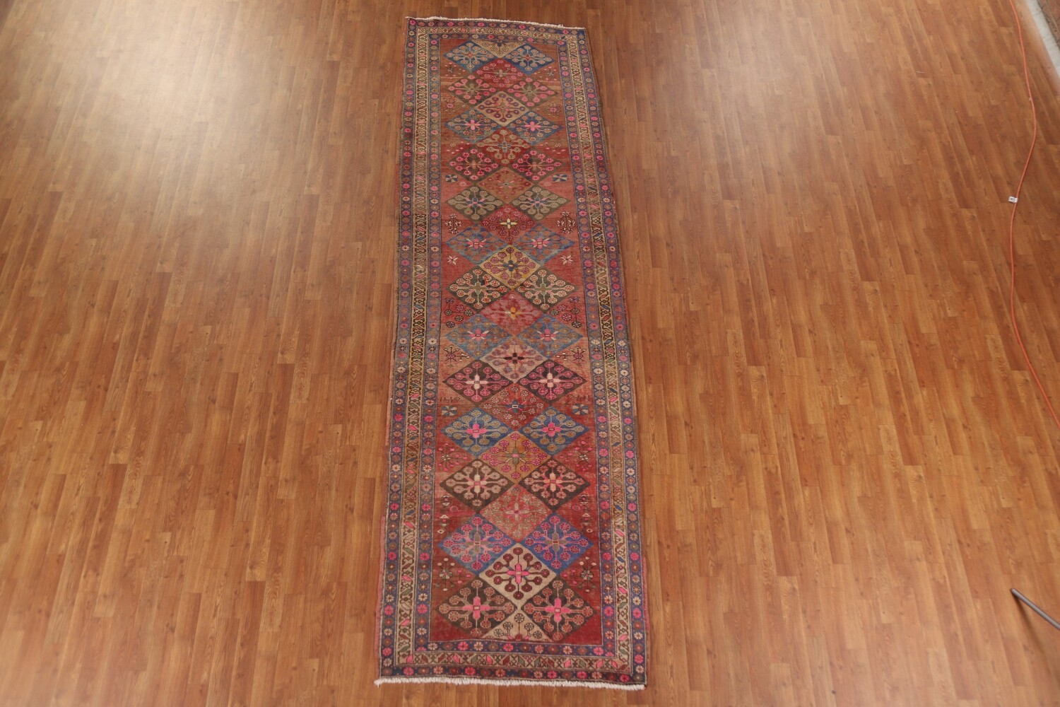 Antique Vegetable Dye Tabriz Persian Runner Rug 4x12