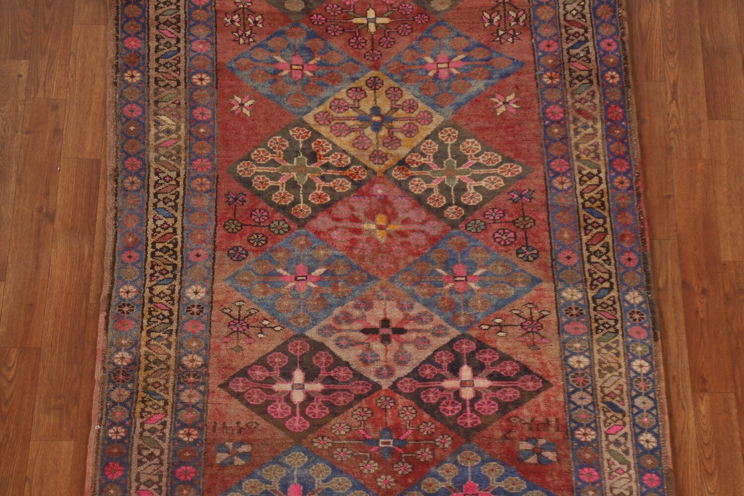 Antique Vegetable Dye Tabriz Persian Runner Rug 4x12