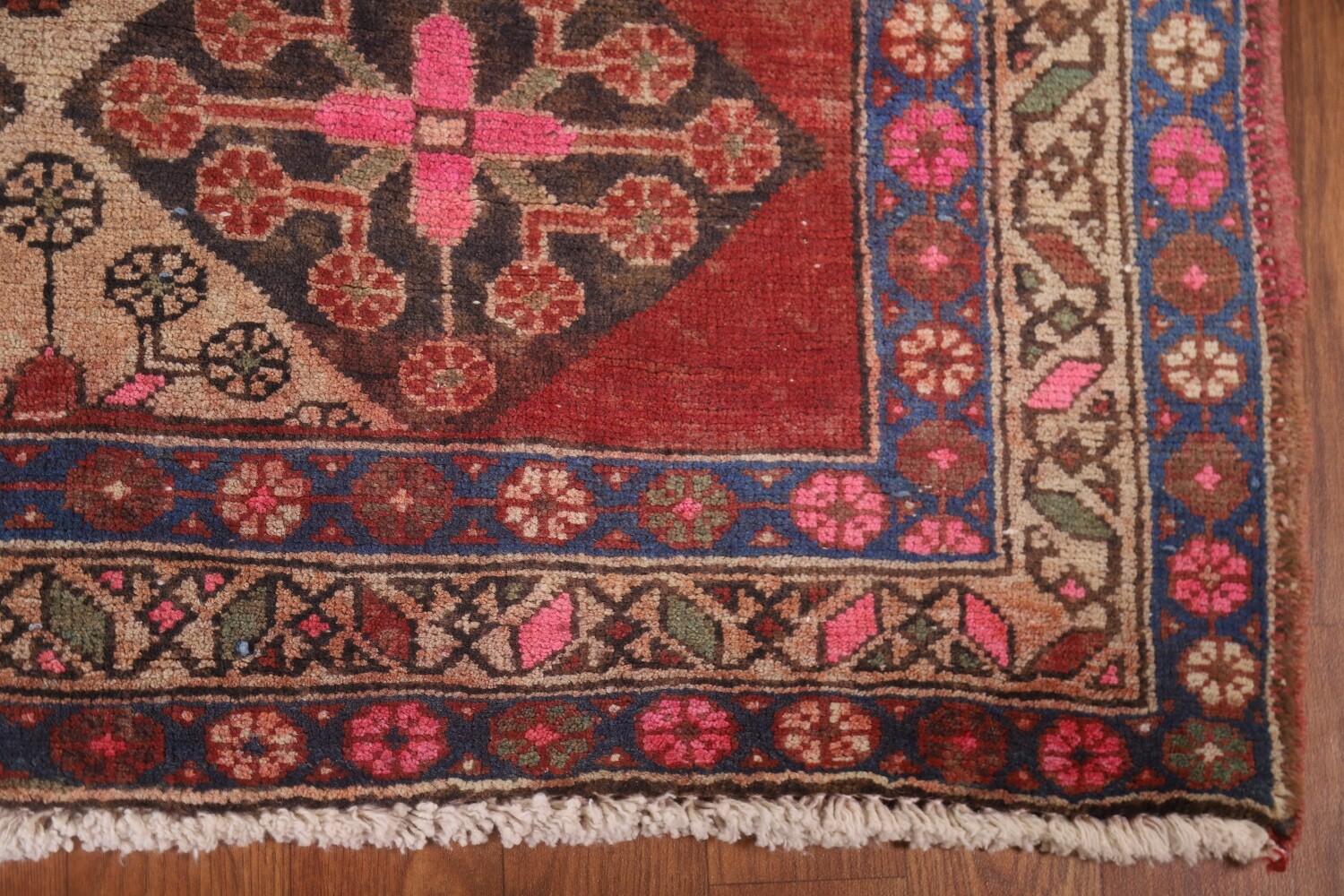 Antique Vegetable Dye Tabriz Persian Runner Rug 4x12