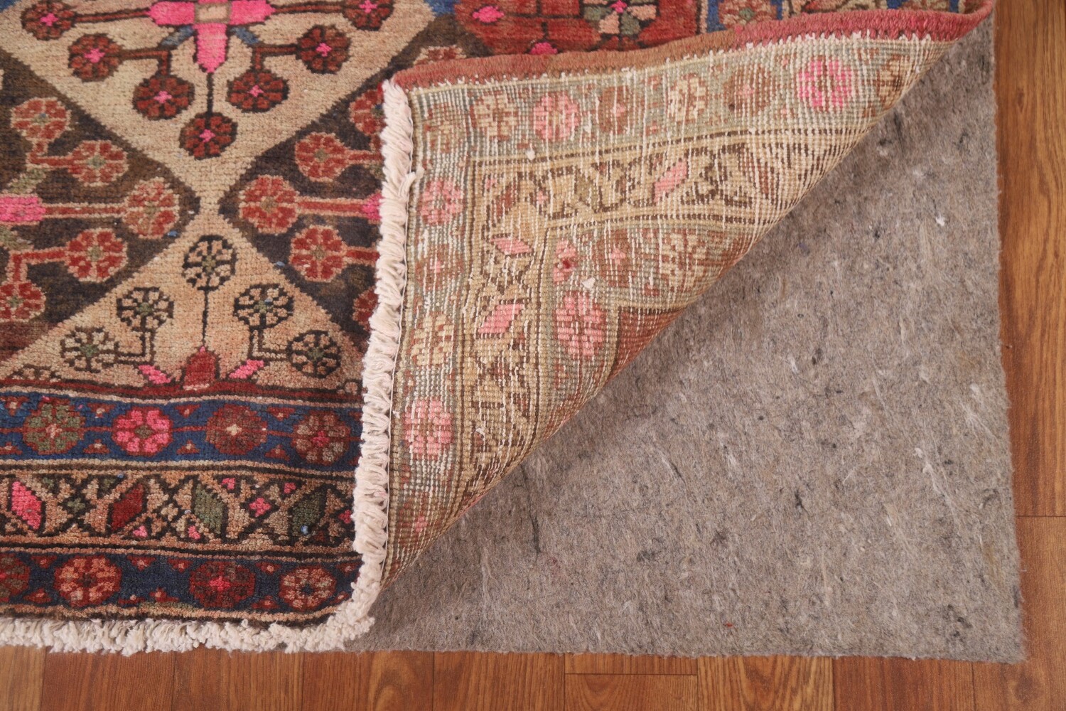 Antique Vegetable Dye Tabriz Persian Runner Rug 4x12
