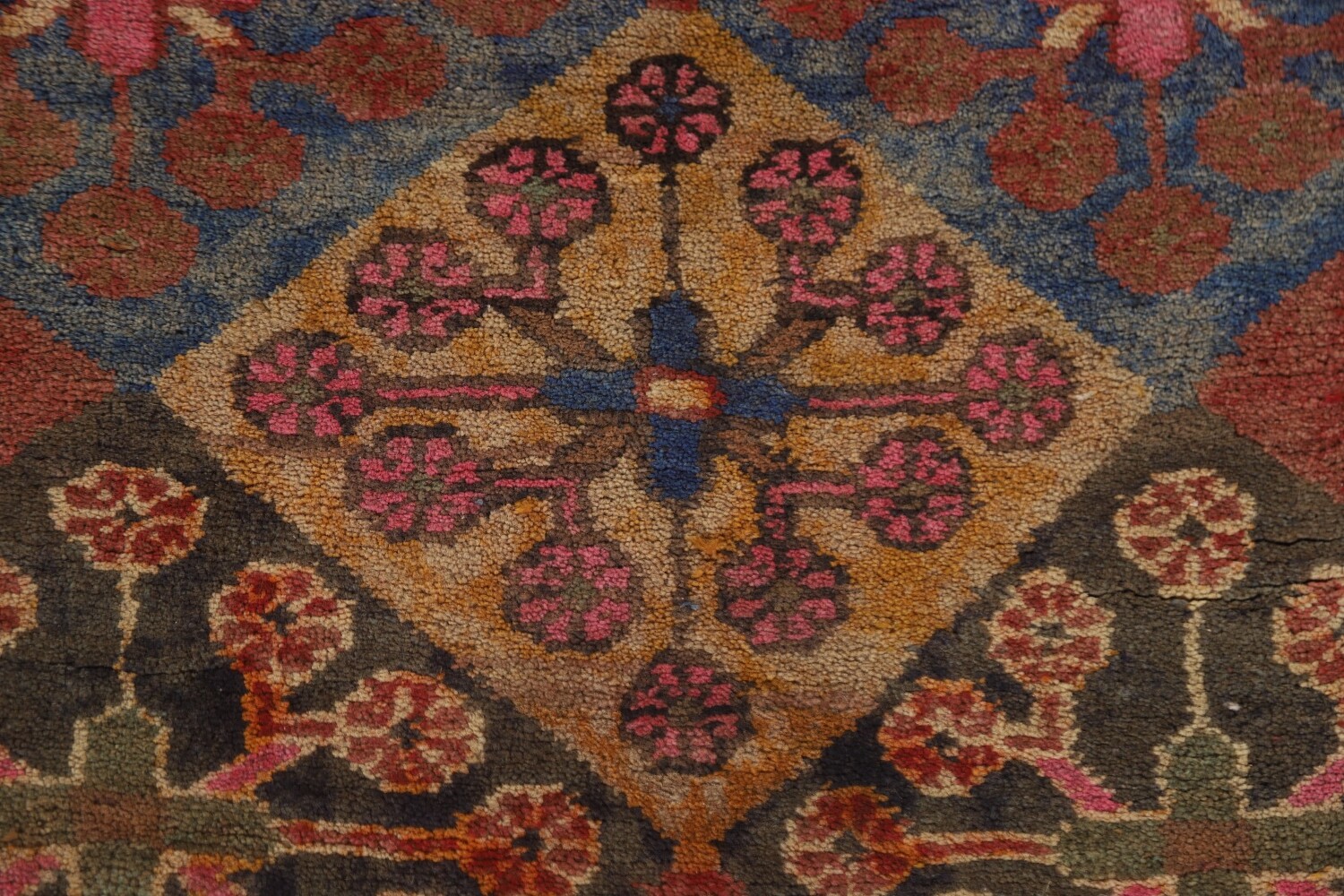 Antique Vegetable Dye Tabriz Persian Runner Rug 4x12