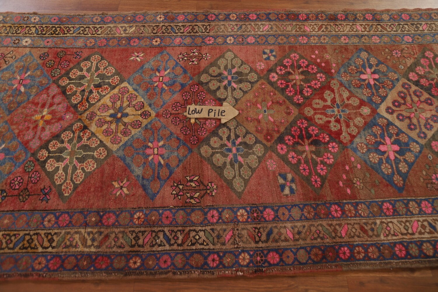 Antique Vegetable Dye Tabriz Persian Runner Rug 4x12