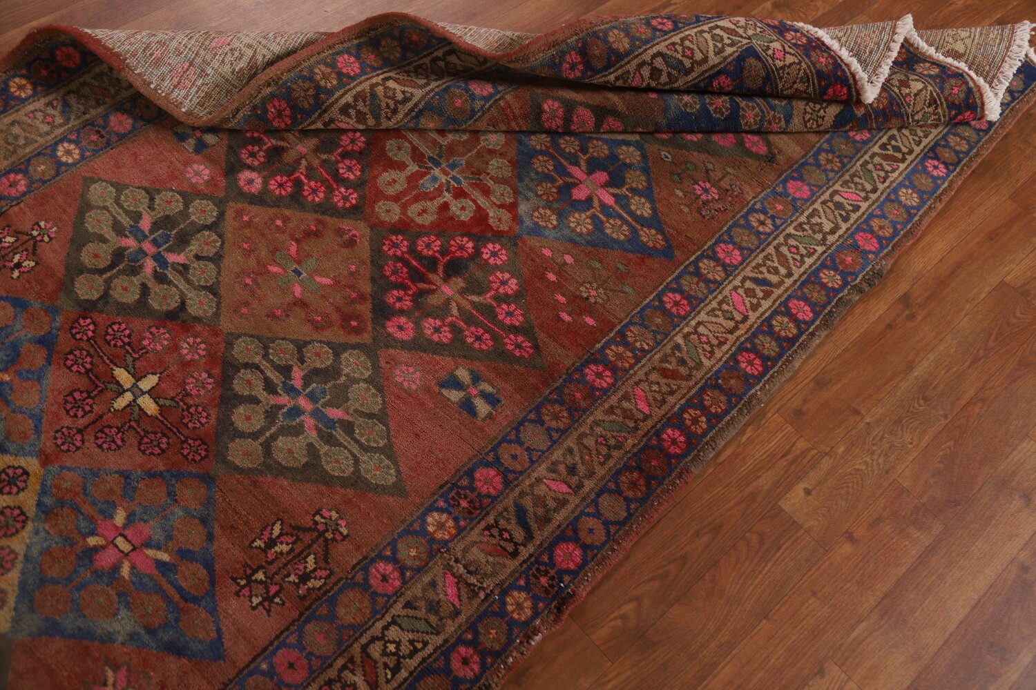 Antique Vegetable Dye Tabriz Persian Runner Rug 4x12