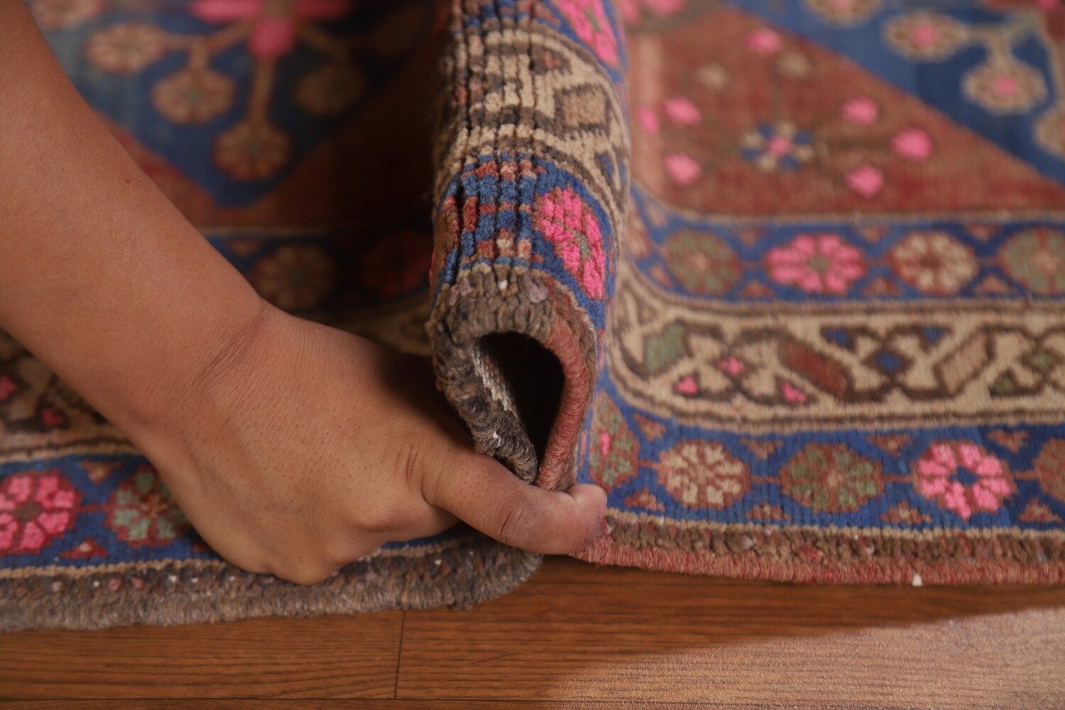 Antique Vegetable Dye Tabriz Persian Runner Rug 4x12