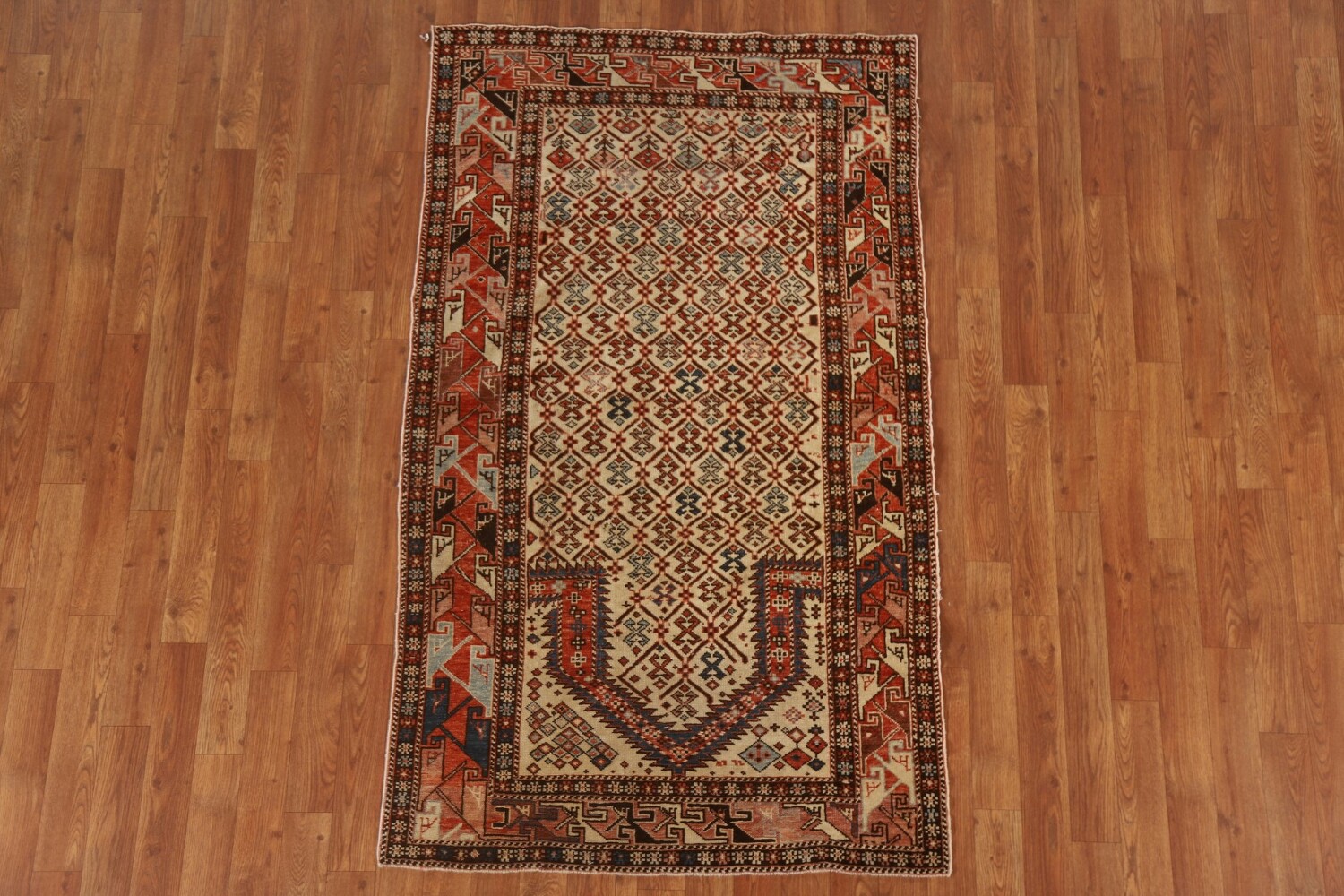 Pre-1900 Antique Vegetable Dye Shirvan Oriental Area Rug 3x6