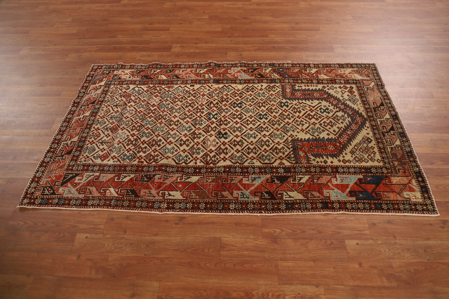 Pre-1900 Antique Vegetable Dye Shirvan Oriental Area Rug 3x6