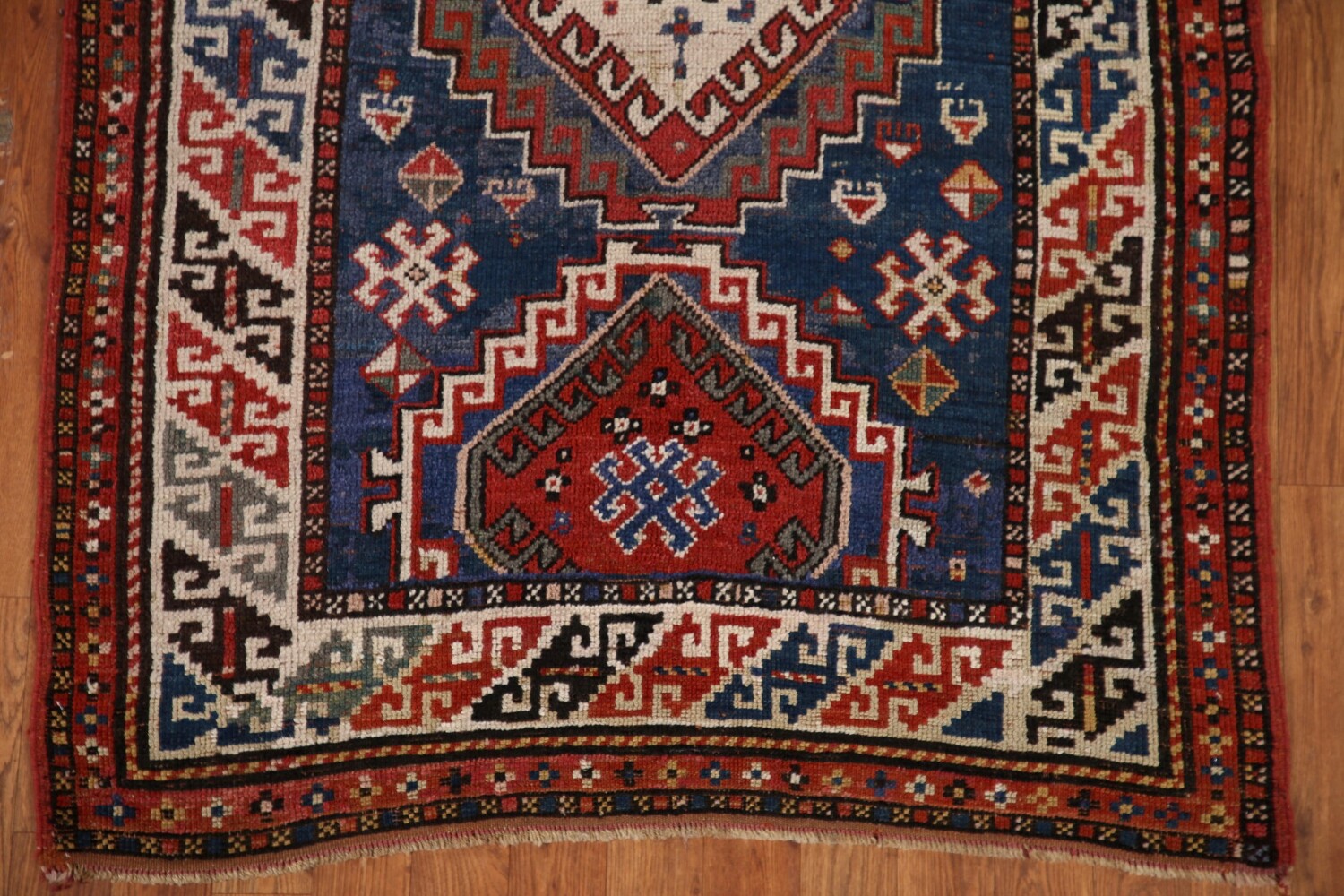 Pre-1900 Antique Vegetable Dye Kazak Oriental Area Rug 4x7