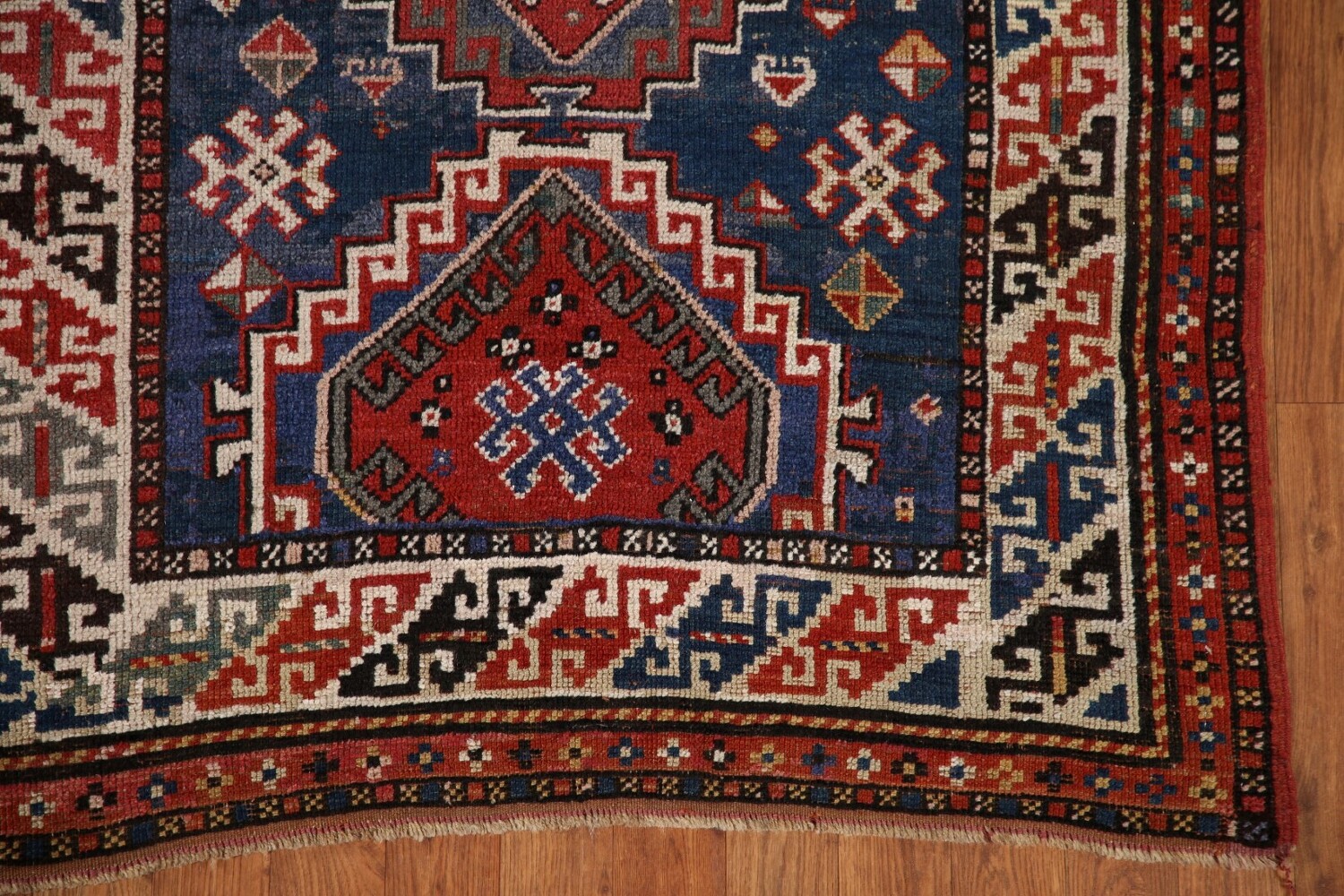 Pre-1900 Antique Vegetable Dye Kazak Oriental Area Rug 4x7