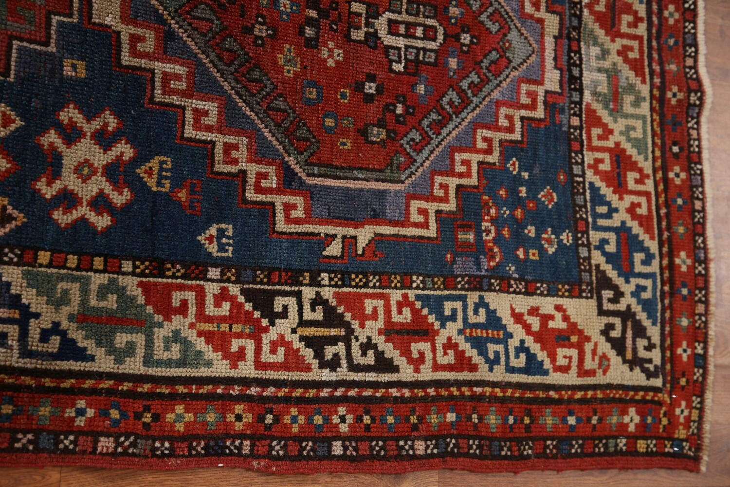 Pre-1900 Antique Vegetable Dye Kazak Oriental Area Rug 4x7