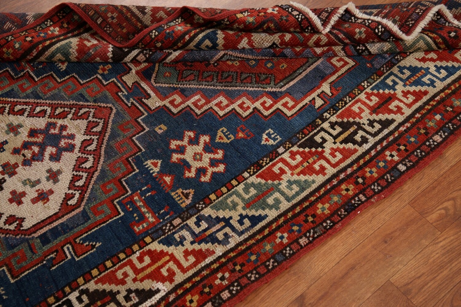 Pre-1900 Antique Vegetable Dye Kazak Oriental Area Rug 4x7