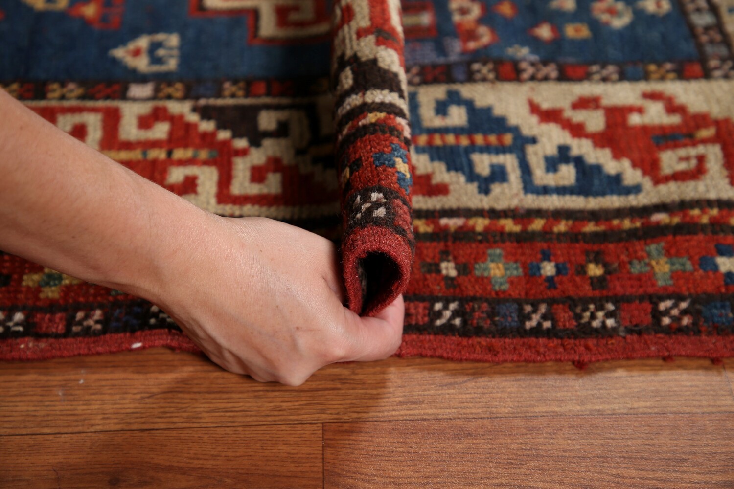 Pre-1900 Antique Vegetable Dye Kazak Oriental Area Rug 4x7