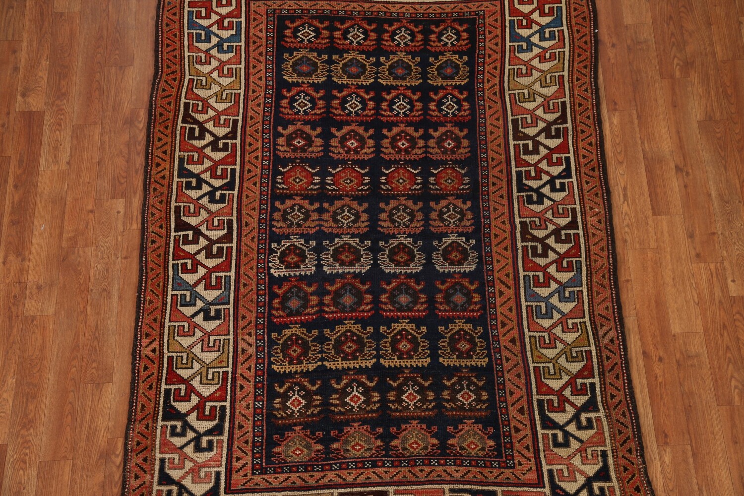 Pre-1900 Antique Vegetable Dye Kazak Oriental Area Rug 4x6