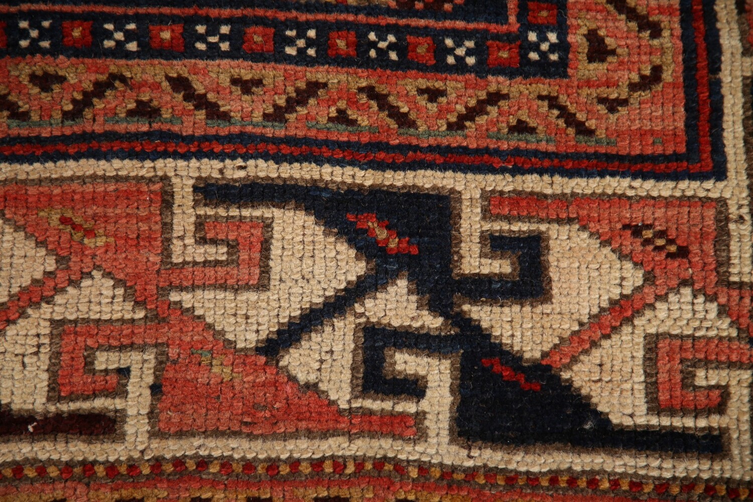 Pre-1900 Antique Vegetable Dye Kazak Oriental Area Rug 4x6