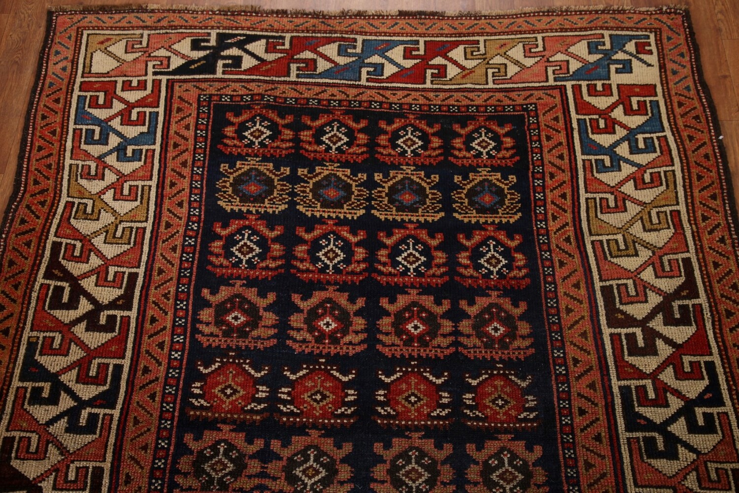 Pre-1900 Antique Vegetable Dye Kazak Oriental Area Rug 4x6