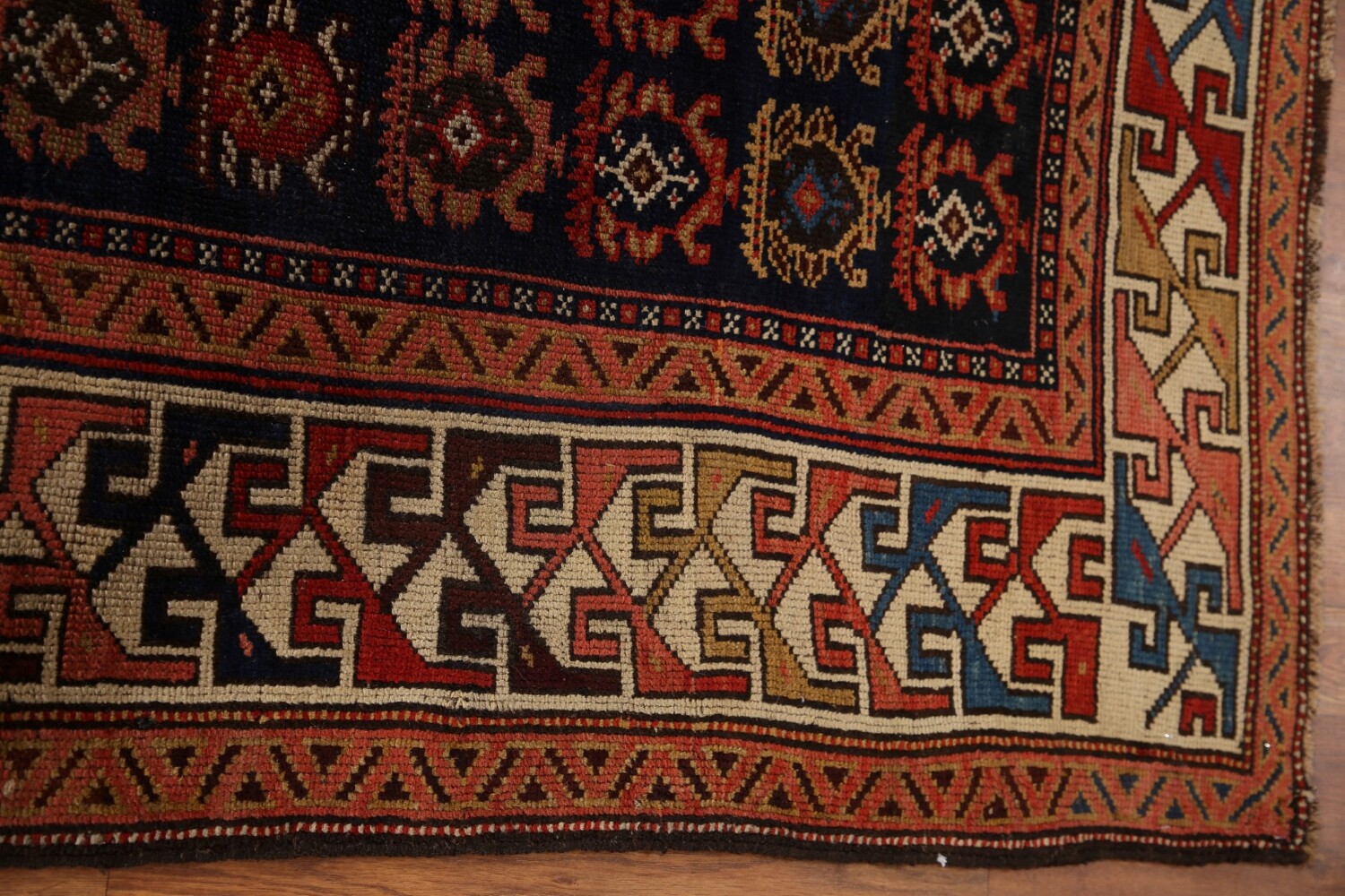 Pre-1900 Antique Vegetable Dye Kazak Oriental Area Rug 4x6