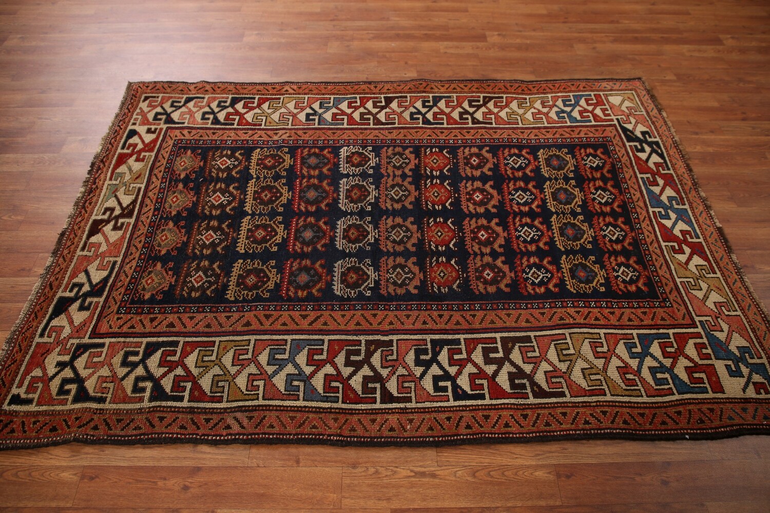 Pre-1900 Antique Vegetable Dye Kazak Oriental Area Rug 4x6