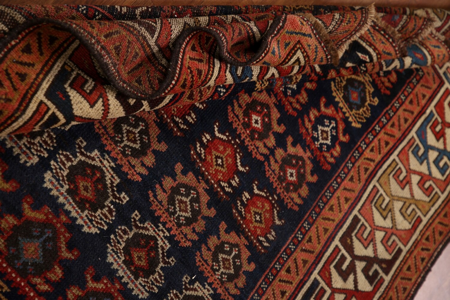 Pre-1900 Antique Vegetable Dye Kazak Oriental Area Rug 4x6