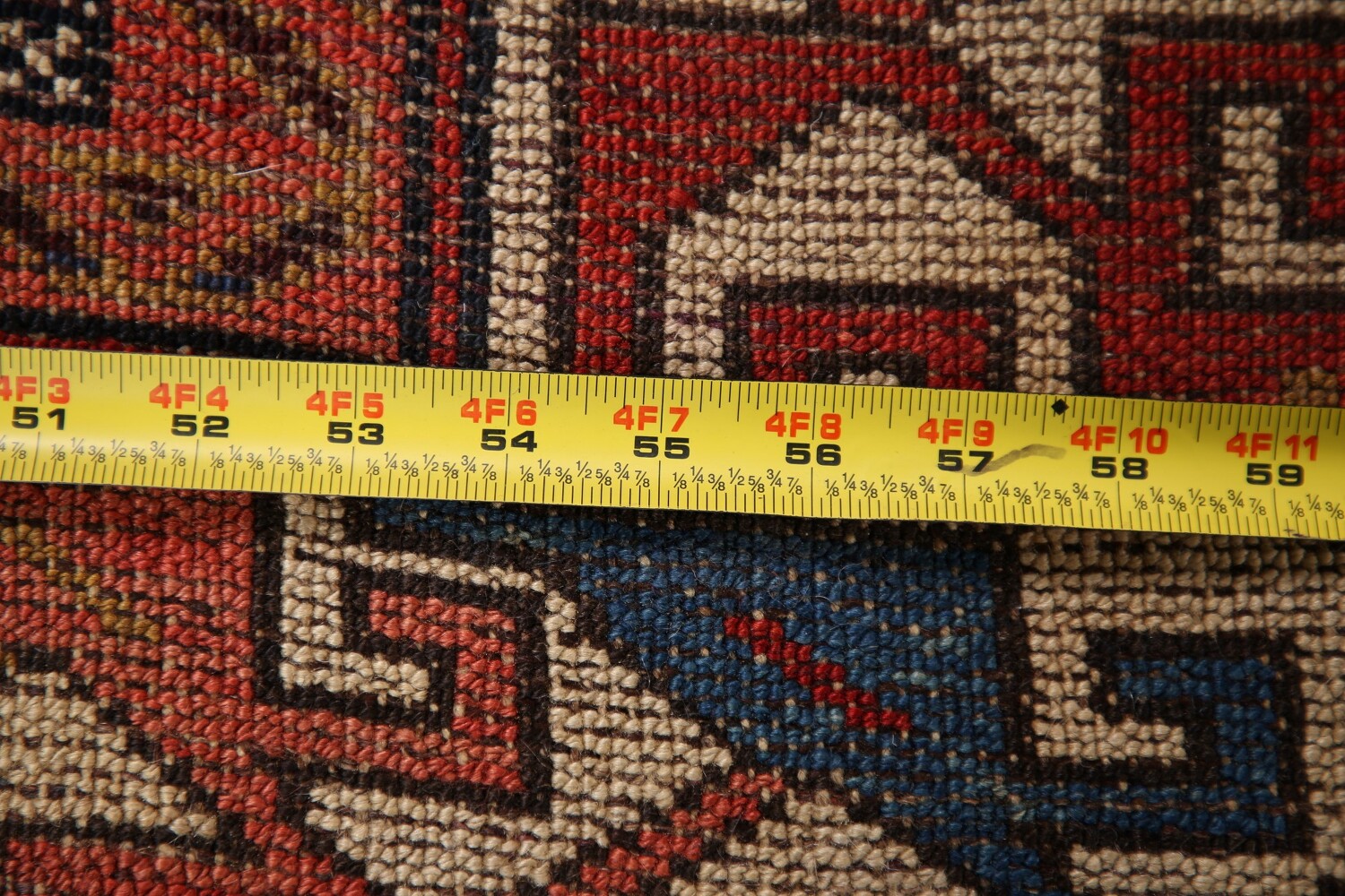 Pre-1900 Antique Vegetable Dye Kazak Oriental Area Rug 4x6