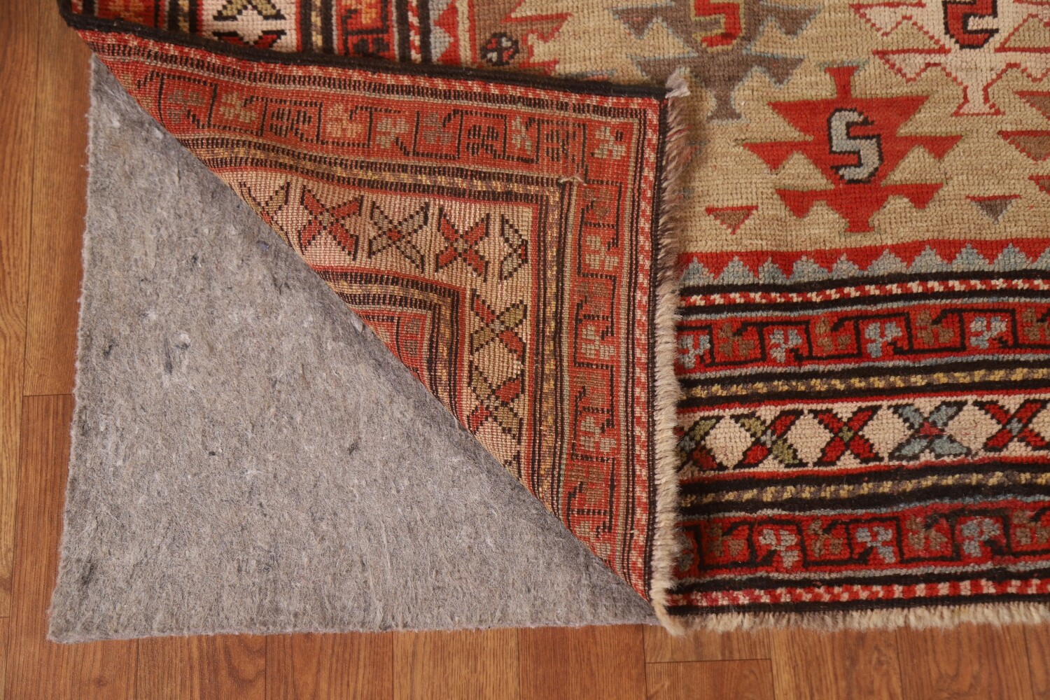 Pre-1900 Antique Vegetable Dye Kazak Oriental Area Rug 4x5