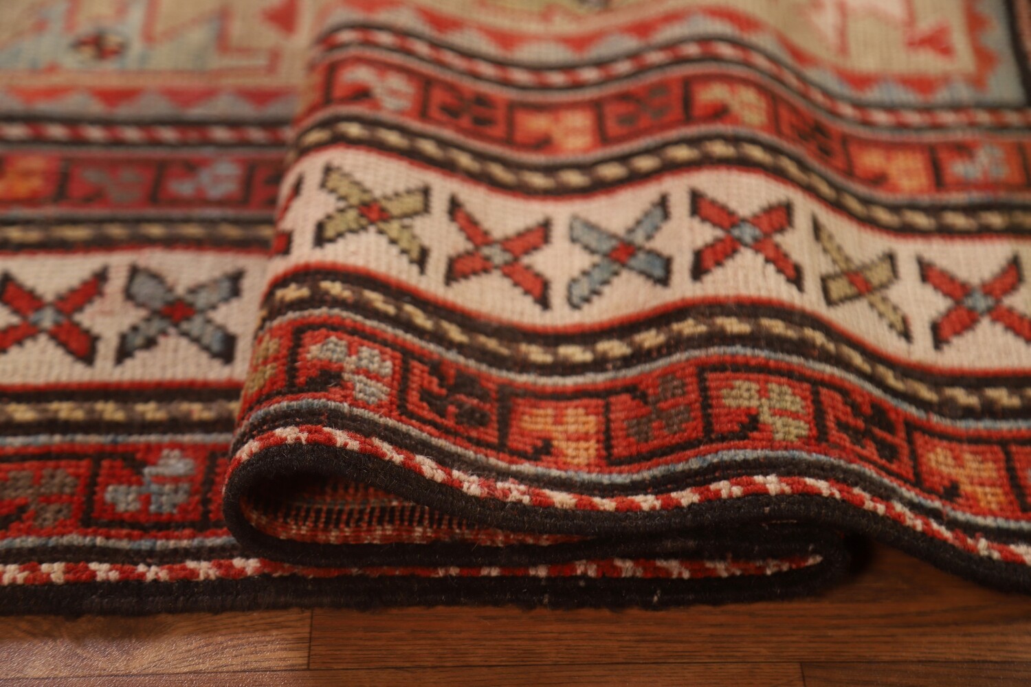 Pre-1900 Antique Vegetable Dye Kazak Oriental Area Rug 4x5