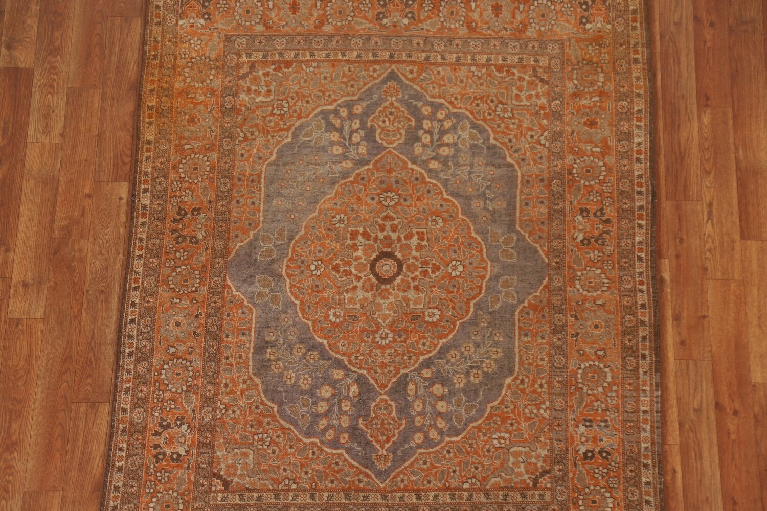 Pre-1900 Antique Vegetable Dye Tabriz Haj Jalili Persian Rug 4x6