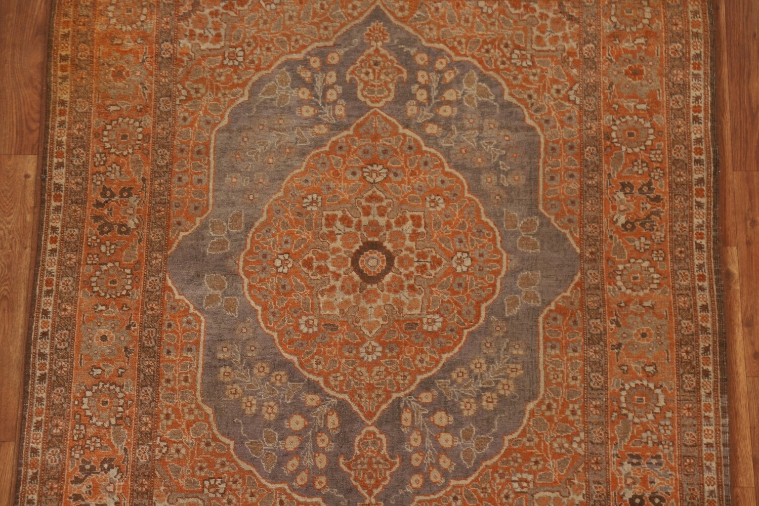 Pre-1900 Antique Vegetable Dye Tabriz Haj Jalili Persian Rug 4x6