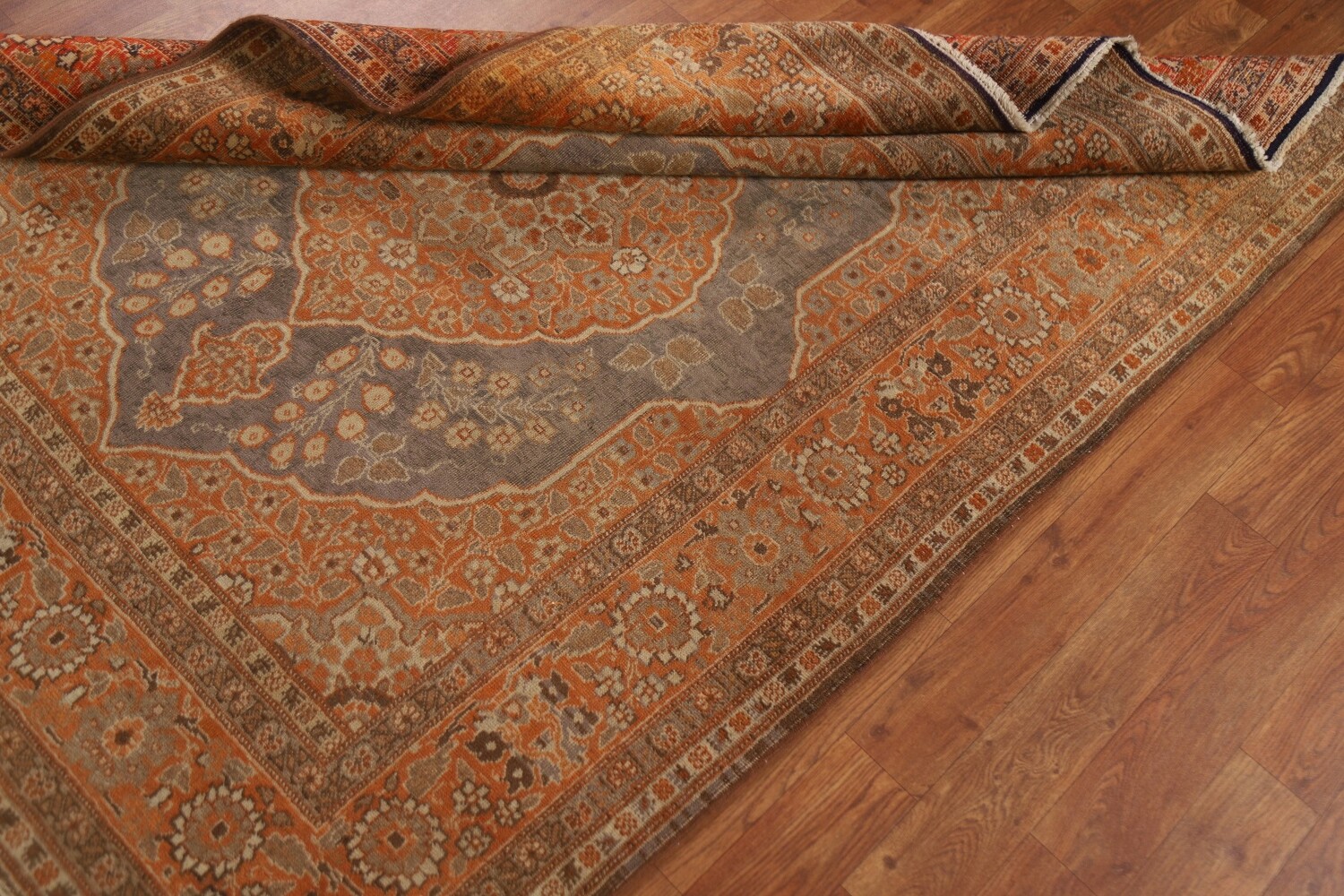 Pre-1900 Antique Vegetable Dye Tabriz Haj Jalili Persian Rug 4x6