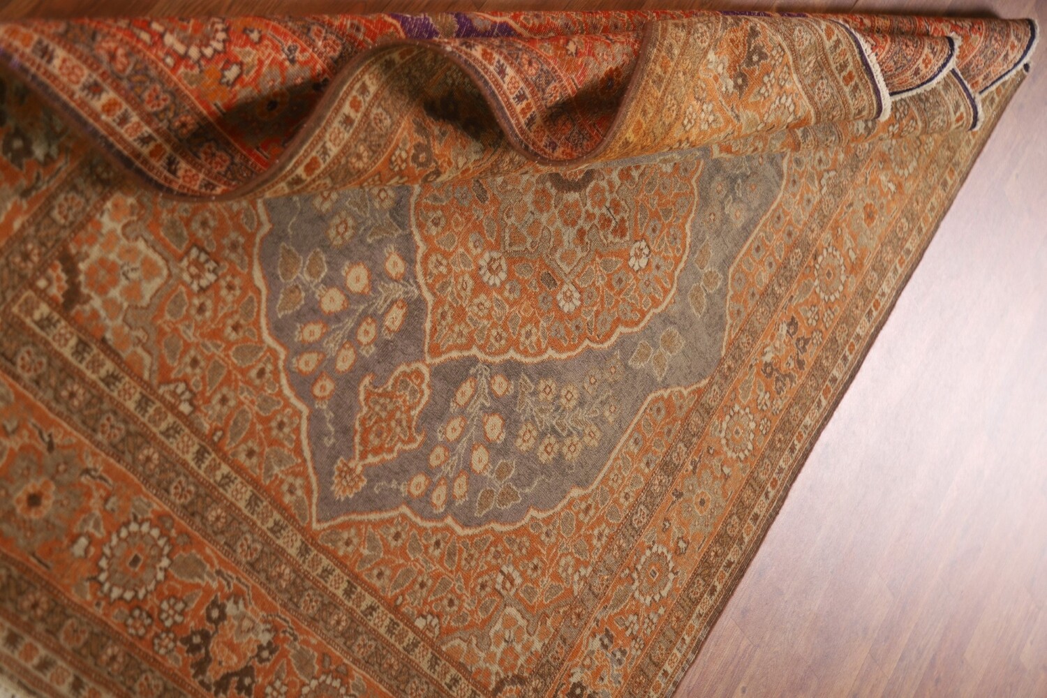 Pre-1900 Antique Vegetable Dye Tabriz Haj Jalili Persian Rug 4x6
