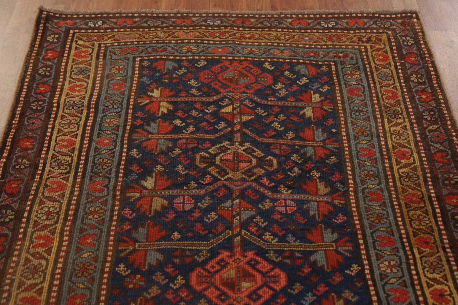 Pre-1900 Antique Vegetable Dye Heriz Bakhshayesh Persian Rug 4x10