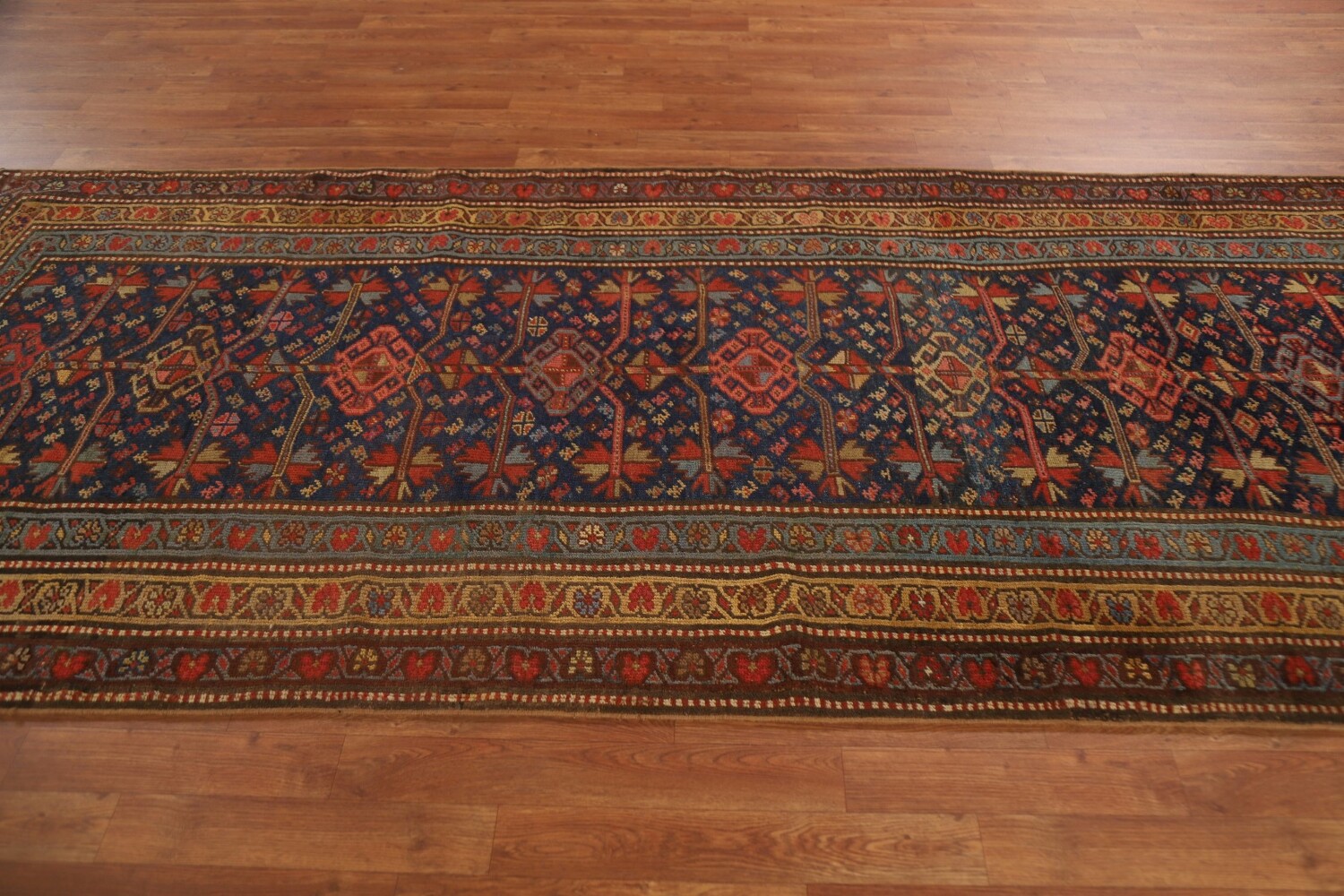 Pre-1900 Antique Vegetable Dye Heriz Bakhshayesh Persian Rug 4x10